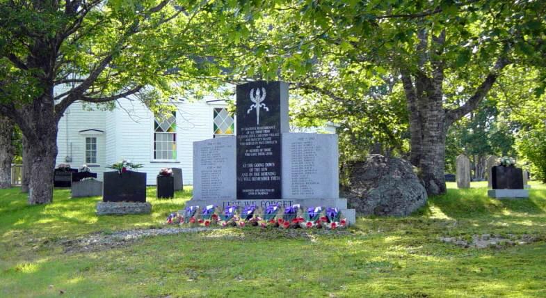 Carleton Village: war memorial monument, general view