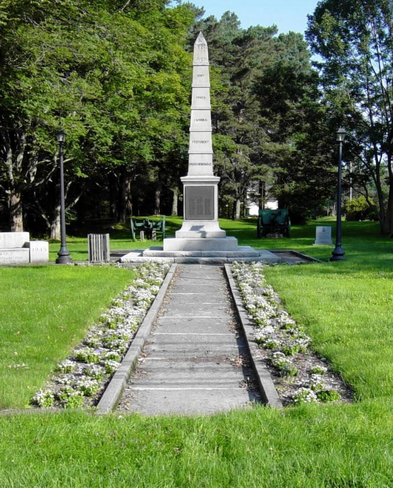 War memorial monument, Shelburne: general view looking north