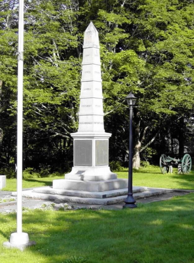 War memorial monument, Shelburne: general view looking northwest