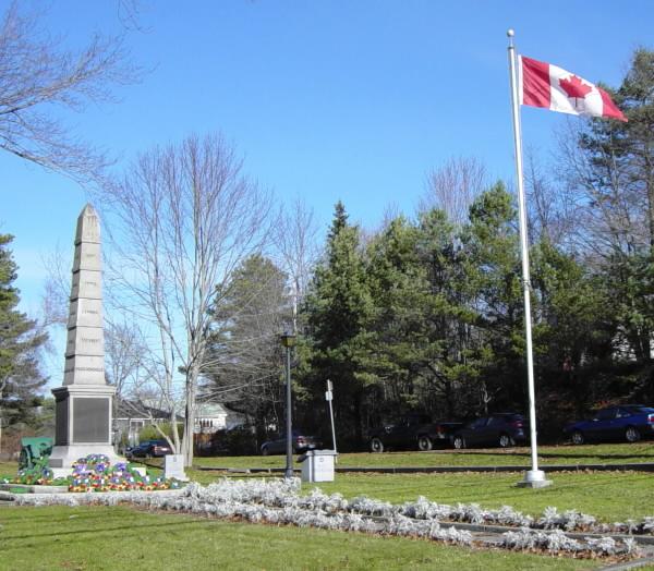 War memorial monument, Shelburne: general view looking northeast