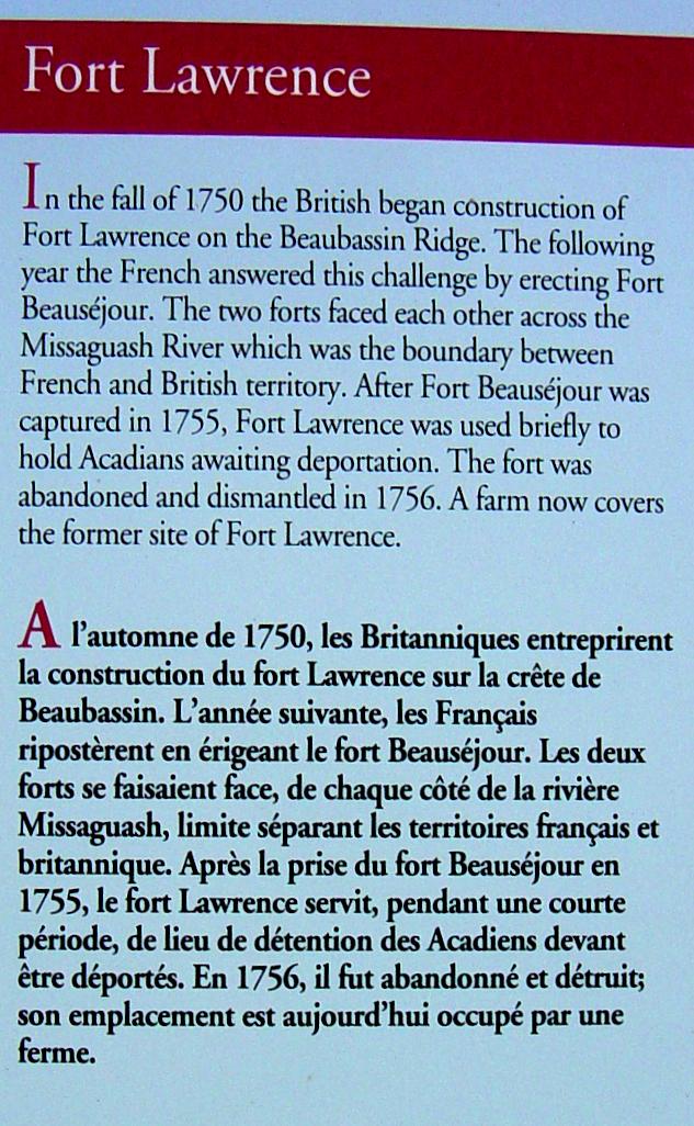 Fort Lawrence interpretative panel