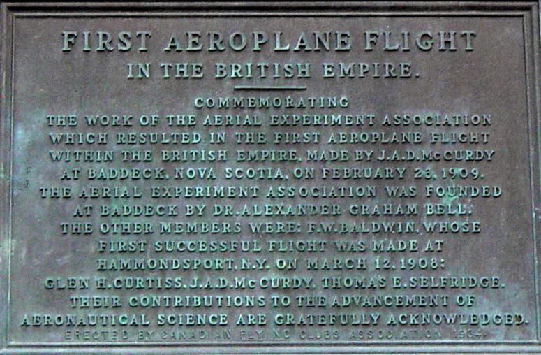 Baddeck Courthouse: First Flight plaque