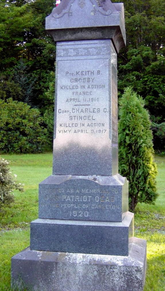 Carleton: war memorial, south face