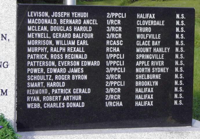 Yarmouth: Korean War memorial, right side panel