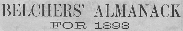 Belcher's Almanack for 1893