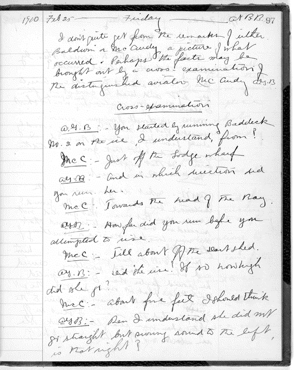 Feb, 25th, 1910: Dr. Bell's notebook, page 97