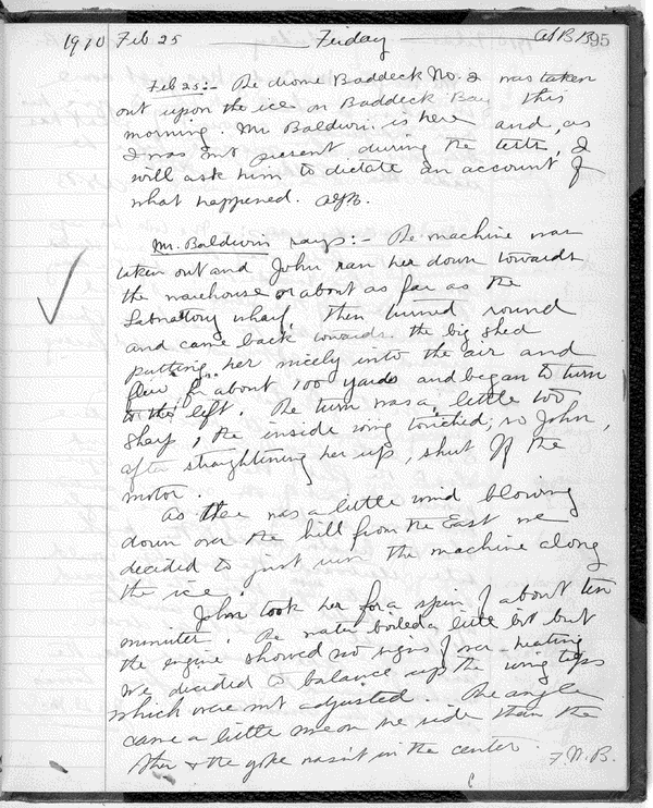 February 24th, 1910: Dr. Bell's notebook, page 95