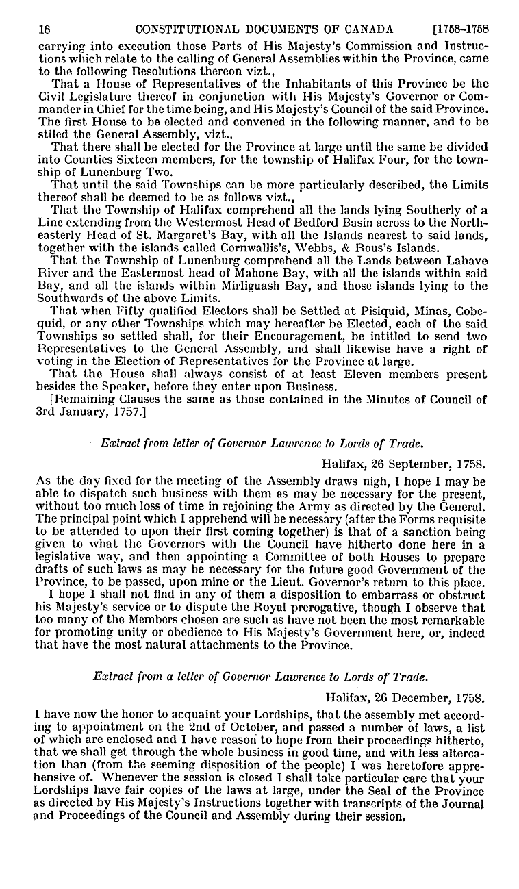 Page 18, Statutes, Treaties and Documents of the Canadian Constitution 1758-1929
