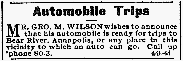 Nova Scotia, Digby, 29 July 1910: Digby county auto tours