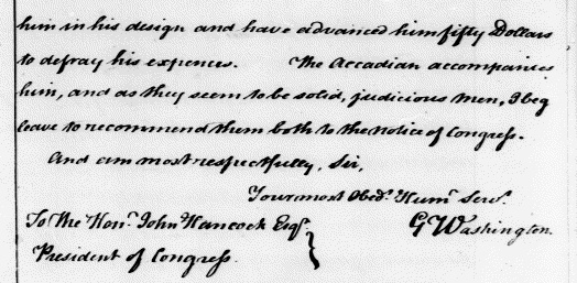April 1st, 1776: Bottom half, Washington's letter to Congress, low resolution