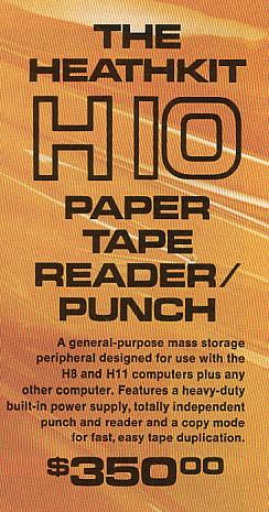 Heathkit paper tape punch/reader for Heathkit personal computer, 1977