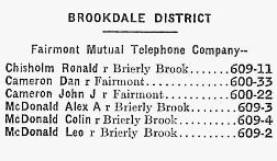 Nova Scotia: Fairmont Mutual Telephone Company directory, 1946