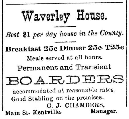 Nova Scotia: Waverley House hotel ad, 1890