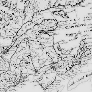 Map of Nova Scotia, 1760s and 1770s