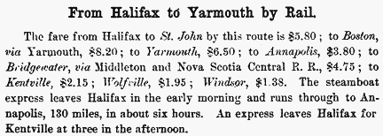 Nova Scotia: Halifax to Yarmouth by Rail, by Charles G.D. Roberts, 1891