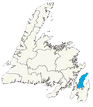 Newfoundland map outlining the Baccalieu Trail