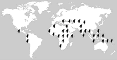 Map showing where there are Child Soldiers around the world