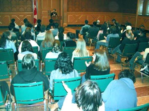 participants attending a lecture