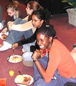 Just Act Youth Conference - participants sharing a meal