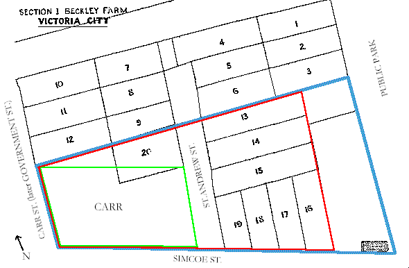 Carr Original Property Map with Later Subdivisions