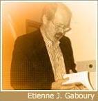 Etienne Gaboury, present day, 2004, with book in hand