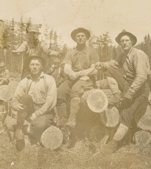 Lumberjacks circa 1915. Photo courtesy of Timber Village Museum