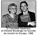 Soeur Claudette Melanson et Richard Boulanger en tournée de concert en Europe en 1988