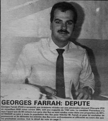 Georges Farrah élu député.