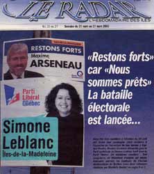 Article sur les élections provinciales de 2003.