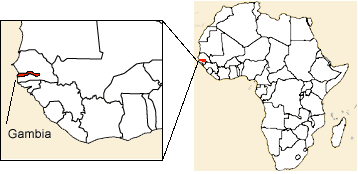 The country of The Gambia in Africa
