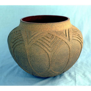 Carlson: "Carved Stoneware Pot"