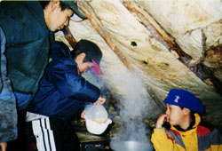 Students Inside Traditional Tent