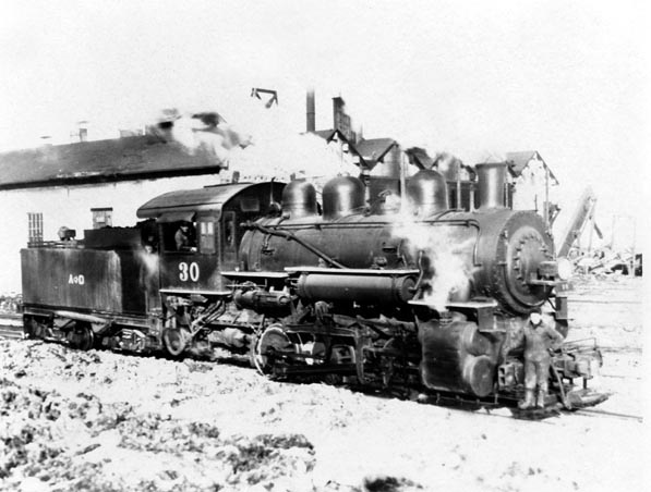 Train utilisé par la Canadian Johns-Manville pour le transport de l'amiante en 1940