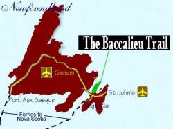 Exact location of Baccalieu Trail in Newfoundland
