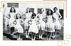 Young dancers at Duclos School, ready to perform the Irish Lilt, 1946