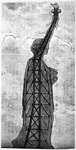 Bartholdi. Liberté éclairant le  monde. Diagram. Charpente  de M. Eiffel