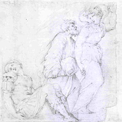 1 Giorgio Vasari Italian, 1511-1574 The Angel Delivering St Peter from Prison Pen and brown ink, over slight traces of black chalk on buff paper, 21.0 x 20.4 cm made up to form a sheet 22.7 x 21.6 cm THE NATIONALE GALLERY OF CANADA, OTTAWA (9841) - 1 Giorgio Vasari Italie, 1511-1574 L'Ange dlivrant saint Pierre de la prison Plume et encre brune sur de lgres touches de pierre noire, sur papier chamois, 21 x 20,4 cm mont pour former une feuille de 22,7 x 21,6 cm GALERIE NATIONALE DU CANADA, OTTAWA (9841)