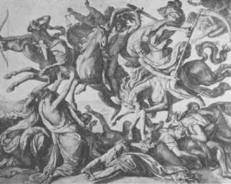 10 Peter Cornelius 1783-1867 Le quatre cavaliers de l'Apocalypse 1846 Carton pour le Campo Santo de Berlin