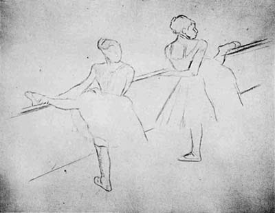 3 Edgar Degas, French, 1834-1917 Deux Danseuses  la Barre c. 1885 Charcoal, 17 3/4 x 22 7/8 Owner unknown