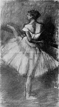 5 Edgar Degas, French, 1834-1917 Danseuse  la Barre Charcoal and pastel on paper, 43 3/8 x 24 7/16 Owner unknown