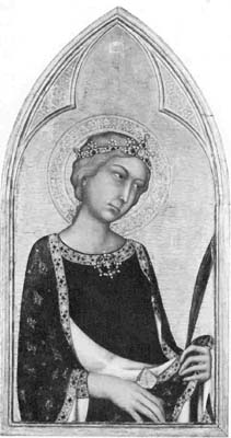 1 Simone Martini (Italian, c. 1284-1344) St Catherine of Alexandria, early 1320s Tempera on wood, 83.2 x 40.6 cm The National Gallery of Canada, Ottawa