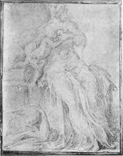 8 Francesco Parmigianino, Italian, 1503-1540 Study for the Madonna dal collo lungo Black chalk 3 11/16 x 2 13/16, 9.3 x 7.2 cm. No. 510/26 Galleria Nazionale, Parma