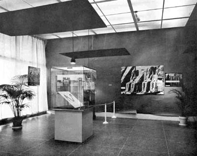 A portion of the third gallery. Large display cases for selected groups of the smallest objects were designed by Mr Hume and manufactured by an Ottawa firm.