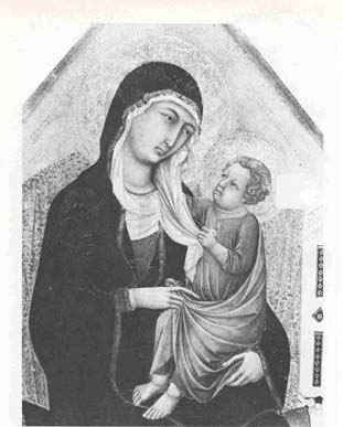 11 Ugolino di Nerio Vierge  l'enfant avec donateur (dtail), v. 1335 Dtrempe sur bois, 123 x 69 cm glise de la Misricorde, San Casciano (Val di Pesa)