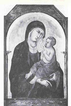 13 Ugolino di Nerio Vierge  l'Enfant (dtail du triptyque de San Giovanni d'Asso) v. 1335-1339 Dtrempe sur bois, 146 x 140 cm Galerie palatine, Florence Legs Contini-Bonacossi