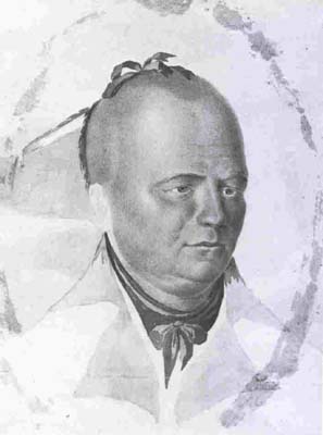 7 Willaim Berczy (1744-1813) Portrait de Joseph Brant v. 1794-1797 Aquarelle, 14,6 x 10,2 cm Chteau de Ramezay