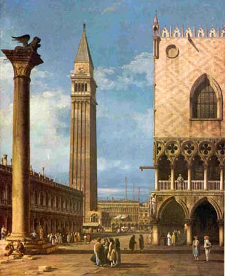 15 Here attributed to Bernardo Bellotto, Venetian, 1720-1780 The Piazzetta Looking North Oil on canvas, 59 1/2 x 48 The National Gallery of Canada, Ottawa - 15 Ici attribu  Bernardo Bellotto, Venise, 1720-1780 La Piazzetta: vue vers le nord Huile sur toile, 59 1/2 x 48 La Galerie nationale du Canada, Ottawa - 15 Ici attribu  Bernardo Bellotto, Venise, 1720-1780 La Piazzetta: vue vers le nord Huile sur toile, 59 1/2 x 48 La Galerie nationale du Canada, Ottawa