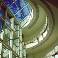 Low angle view of FNUC Atrium windows - 1