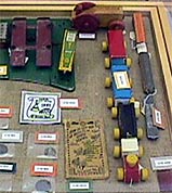 Toys from the Museum collection on display as part of Deaccessioning II, 1999.