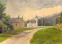 Original watercolour painting of the Cheam United Church, and Cheam Hall. 1998 30 1.